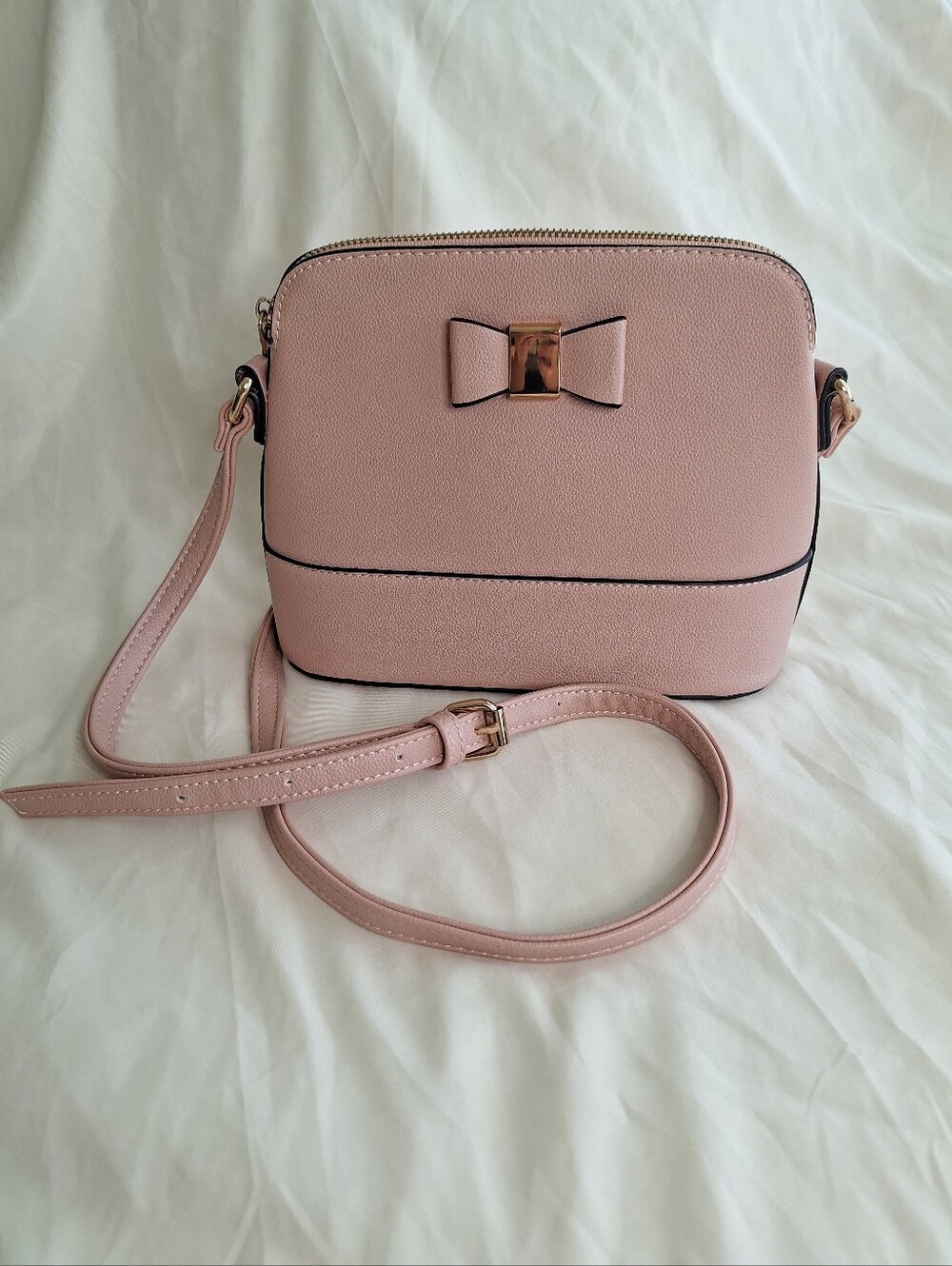 Small Pink Crossbody Purse Bag with Bow